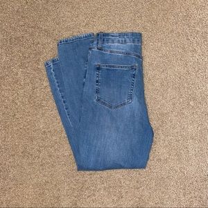 Womens Straight Cut Ripped Jeans